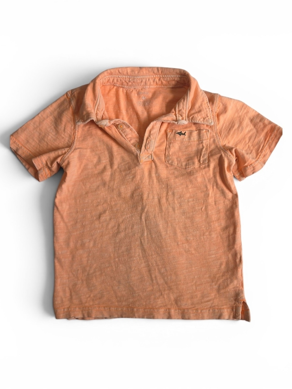 Carter's Kids Short Sleeve Polo Shirt Shark Pocket - Peach 4t